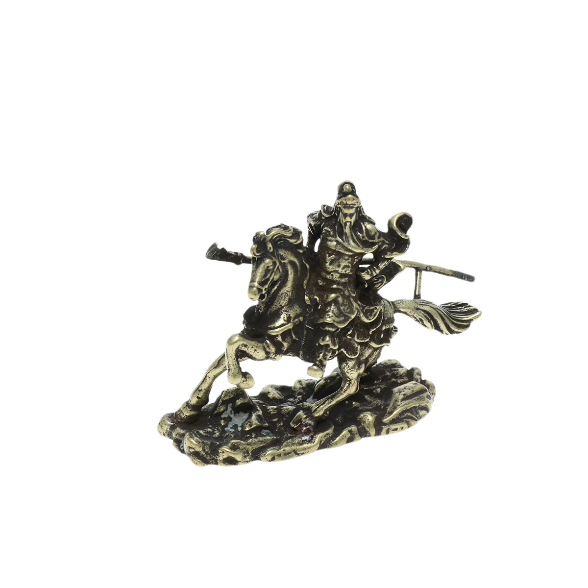 

Guan Figurine Chinese Ancient General Statue Brass Craft Home Decor Retro Metal Adornment Office Car nament