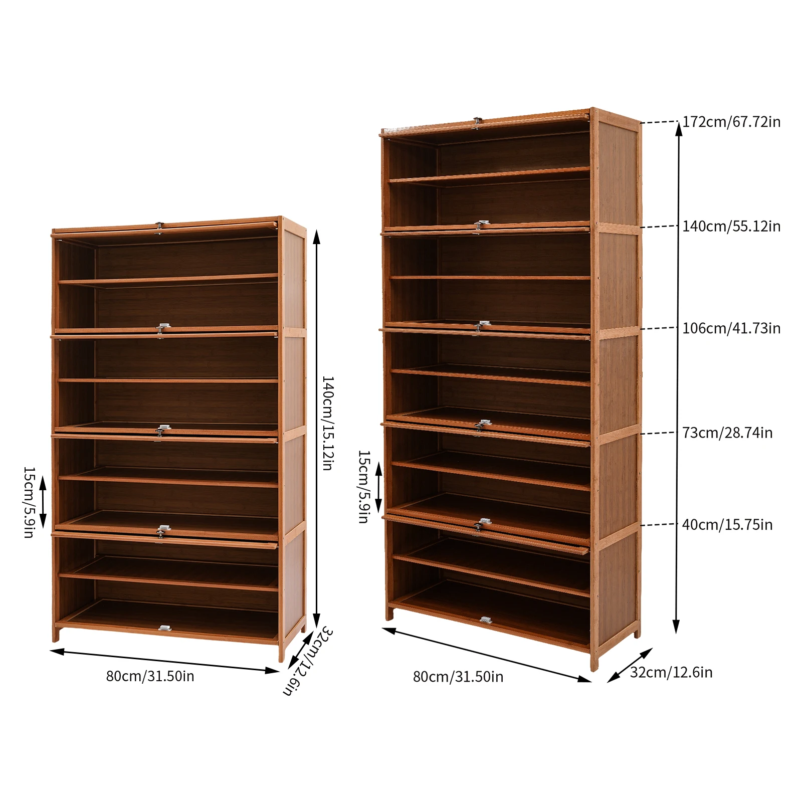 CNCEST Free Standing Shoe Cabinet with Flip Doors 9/11 Tiers Shoe Storage Organizer Rack For Living Room