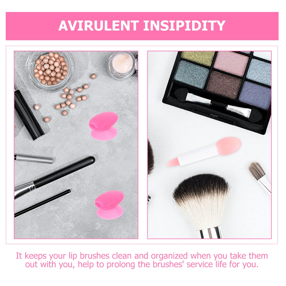 

12pcs Lip Brush Cover Silicone Dustproof Anti lost Makeup Brush Sleeve Protective Cover for Cream Eyeshadow Stick