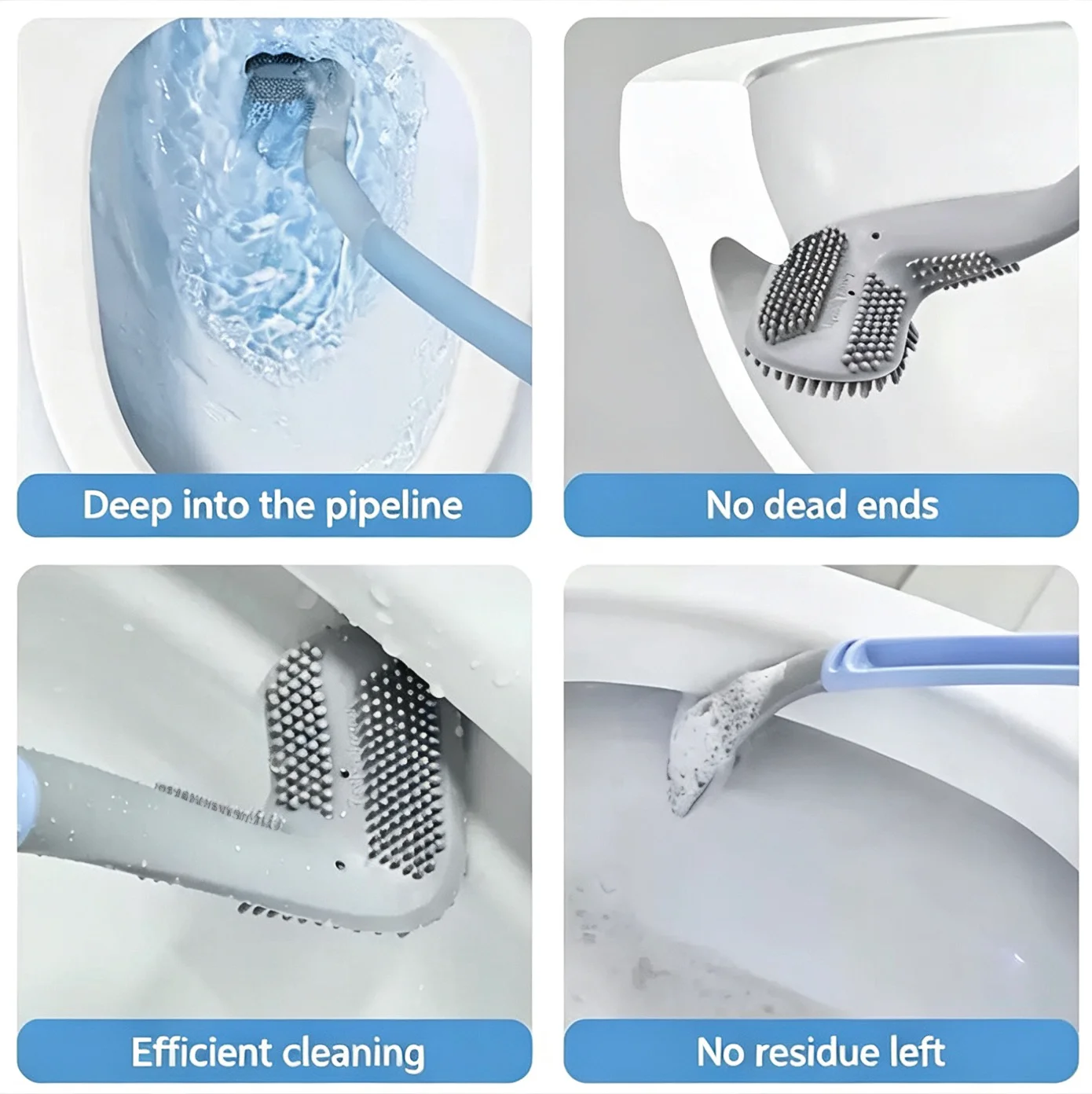 シリコーントイレブラシロングハンドル壁掛け浴室掃除ブラシ行き - Home Bathroom Cleaning のレビューと価格