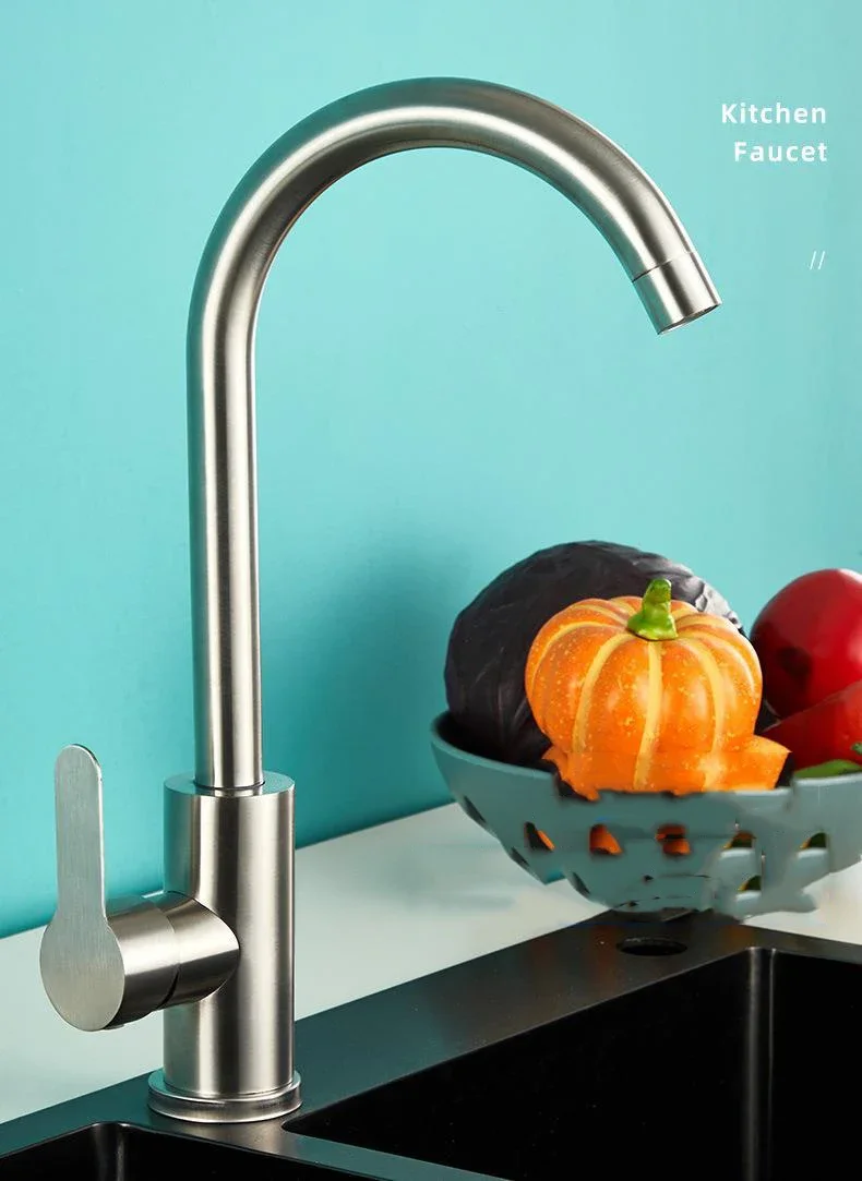 

Kitchen Faucet Special Stainless Steel Rotating Hot And Cold Water Household Two-in-one Washing Basin Single Cold Sink Faucet