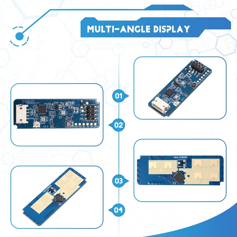 جديد 24G التعرف على الإيماءات ملليمتر موجة الرادار LD2450A الإنسان القرب الاستشعار التبديل وحدة الرادار