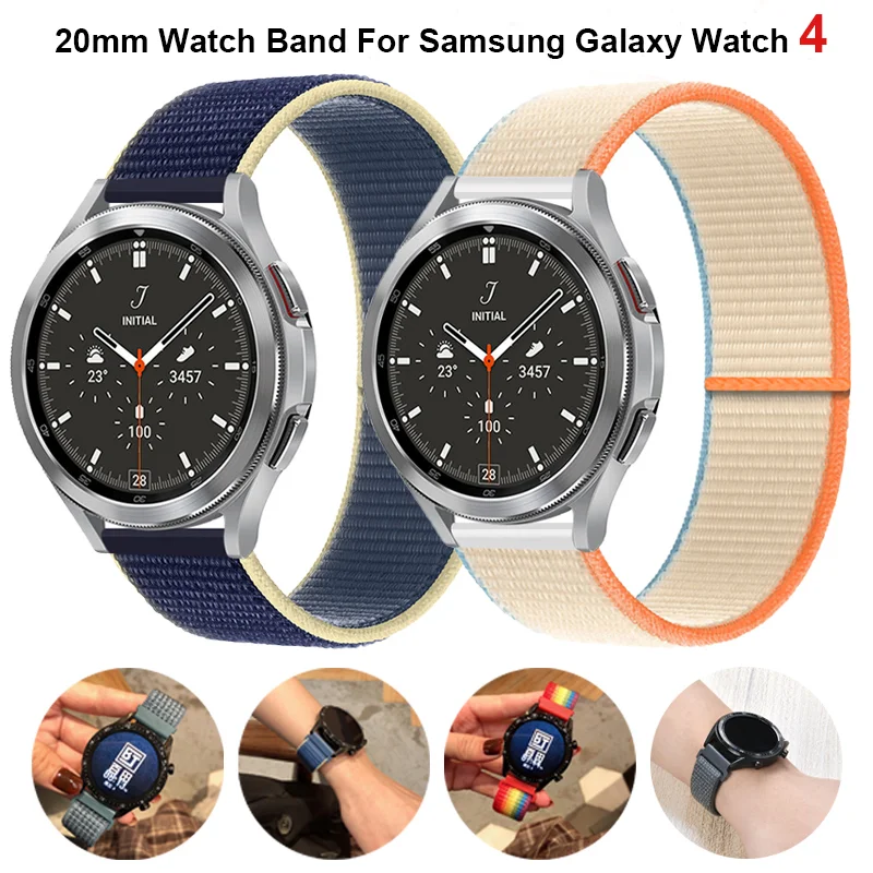 20mm 22mm watch Band for Samsung Galaxy Watch Active 2 40mm 44mm nylon Sports Watchband Gear S3 Watch4/5 46mm 42mm 44mm 40 Strap