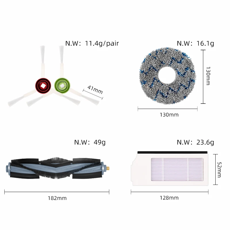 로봇 진공 청소기 부품 먼지 봉투 헤파 필터 메인 사이드 브러시 걸레, Ecovacs X1 OMNI / T10 OMNI 액세서리