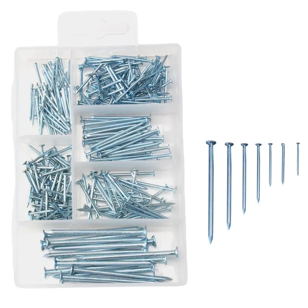 240pcs Iron Nail Round Head Tack For Jewelry Box Hinge Antique Brass Fastener Pushpin Hardware Wall Nails with Storage Box
