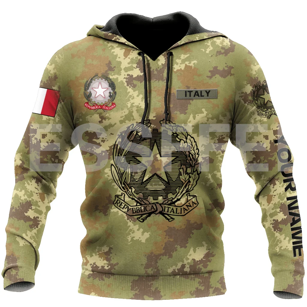 

NewFashion Custom Name Italy Army Camo Country Flag Retro Vintage Pullover Tracksuit 3DPrint Harajuku Jacket Casual Hoodies X2