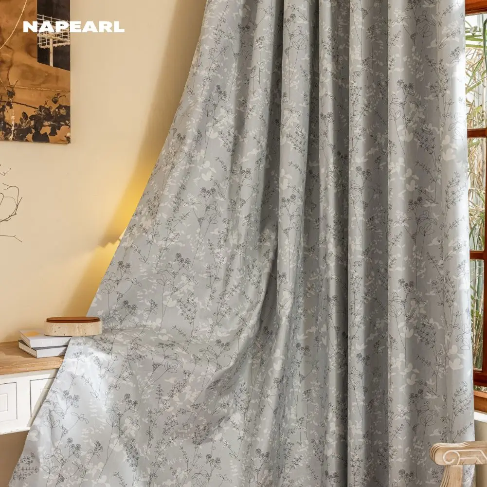 

1PC Vintage French Light Grey Jacquard Curtains for Living Room Bedroom 100% Blackout Window Drapes Romantic Home Decor