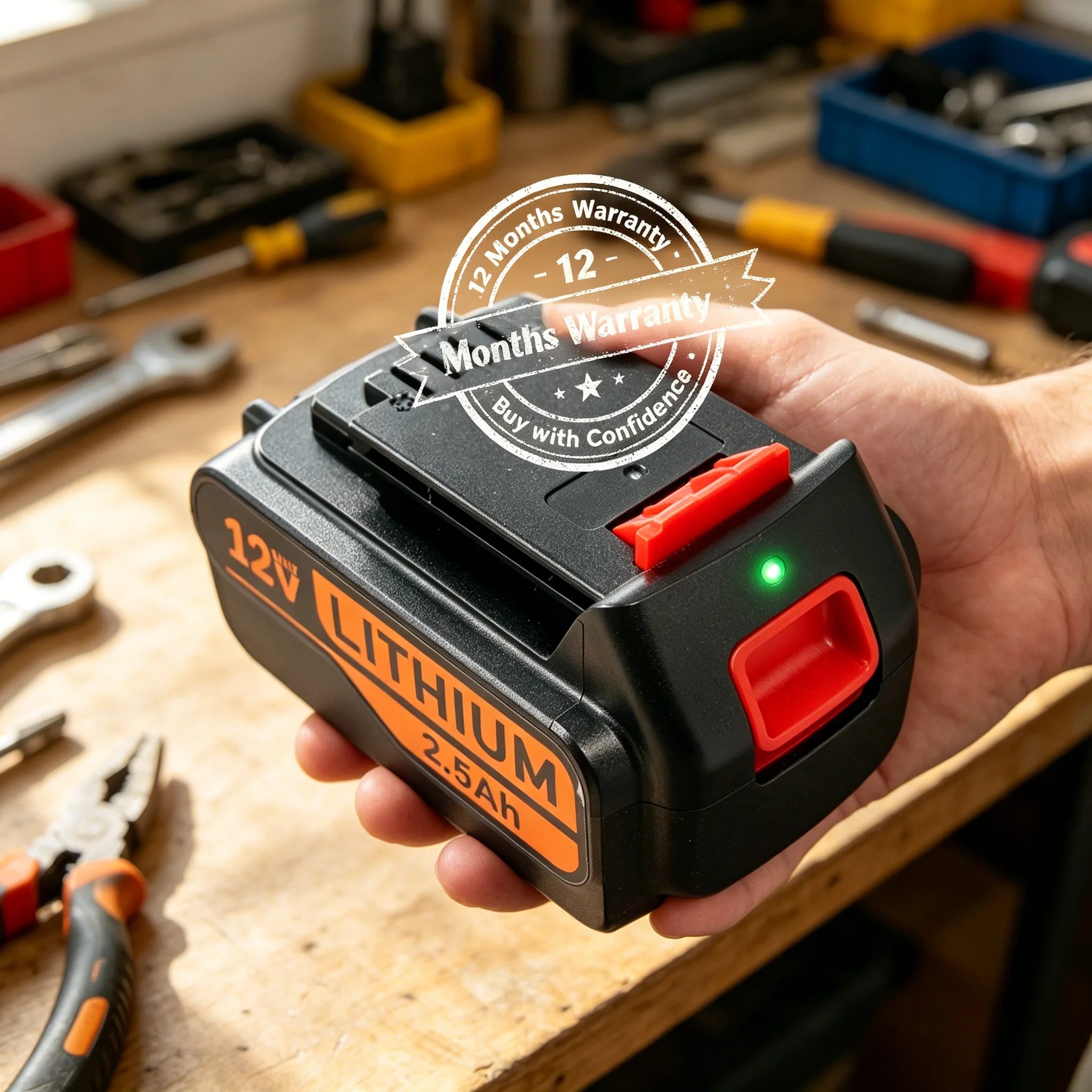 12V 2500mAh super strong battery life Suitable for rechargeable lithium battery replacement of models such as Black&Decker Fsb12