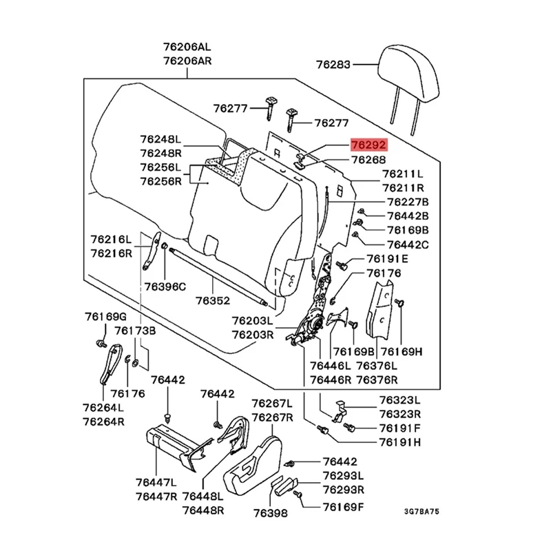 Car Middle Row Seat Back Recline Knob Lever MR610534 MR610572 For Mitsubishi Montero 01-06 Seats 2Nd Row Folding Cap