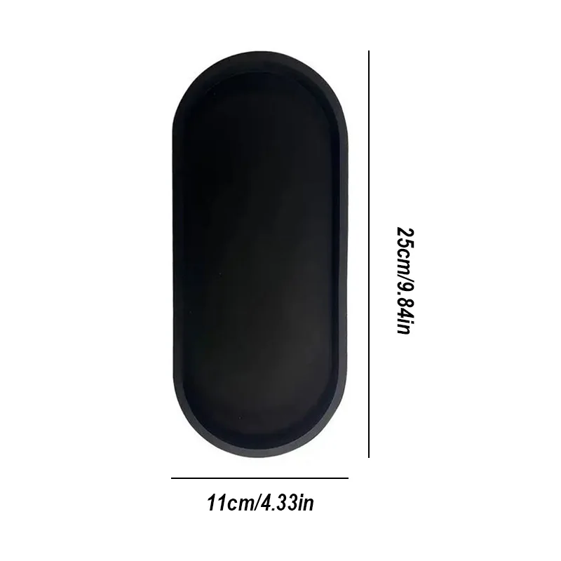 1pc silicone storage tray, oval dressing tray, perfume cosmetics organizer, makeup ring storage tray, bathroom accessories