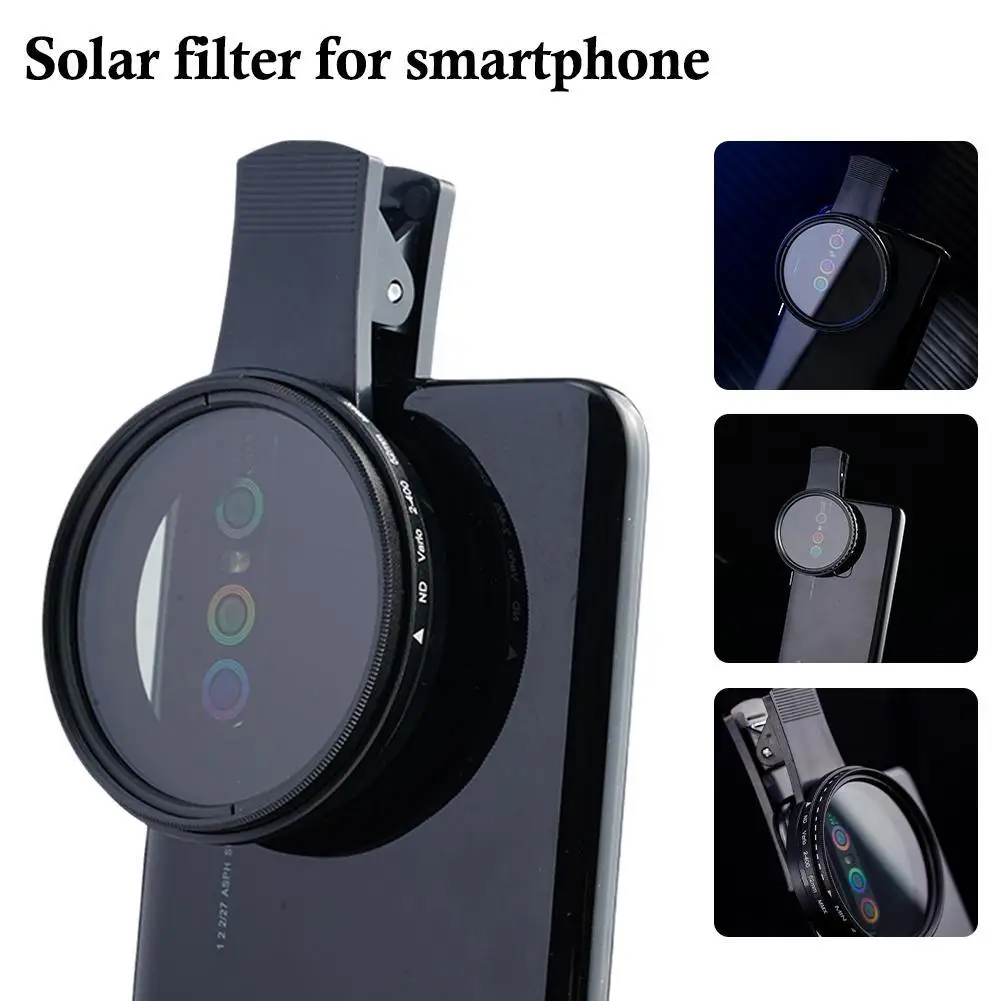 Mobile Phone Adjustable Dimming Lens ND2-400 Filter 37mm Slow Shutter Night Scene Solar Eclipse Imaging Enhancement Lens Filter