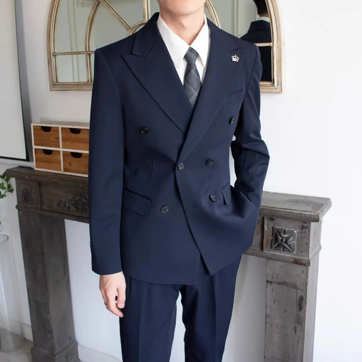 

Y053Men's high-end suits wedding business suits groomsmen Korean casual suits men's wedding dresses