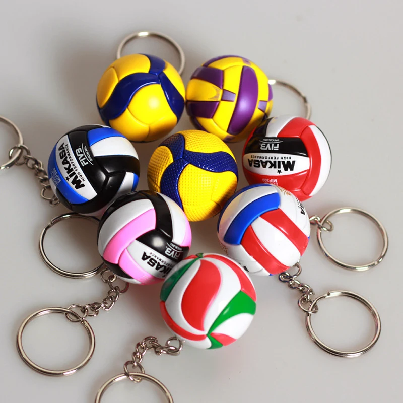 

High Quality Fashion Jewelry Volleyball Keychain Car Holder keyRing Sports Team Hand Bag Prize Ball Friend Festival Gifts