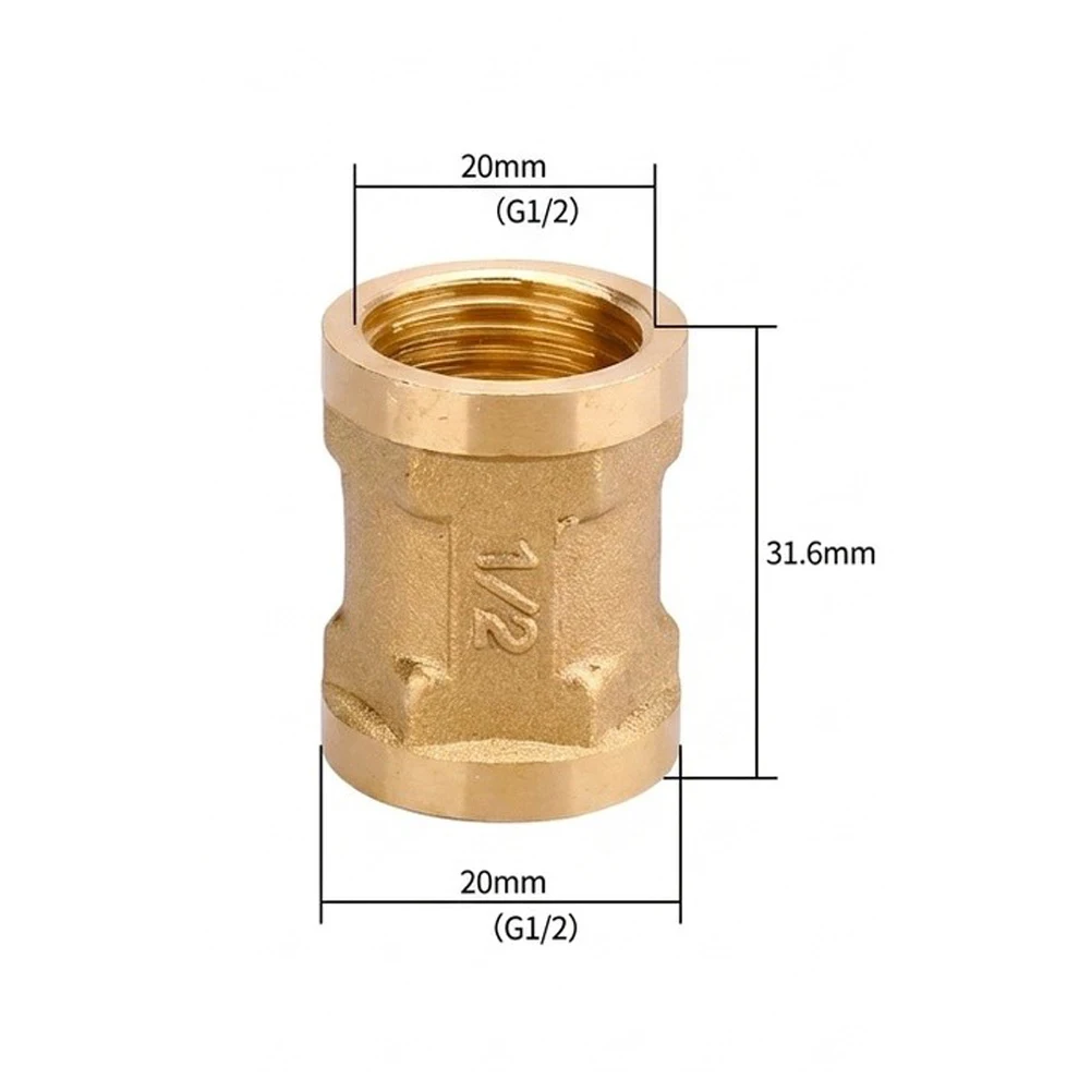 4 pcs Brass Hex Nipple Reducer Fitting G 3/4 to G 1/2 Male Thread for Easy Installation with Standard Tools and Wrenches