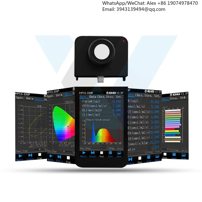 

Беспроводной анализатор спектра HPCS-330P для спектрометра с LED-подсветкой и измерением PPFD, электронные компоненты