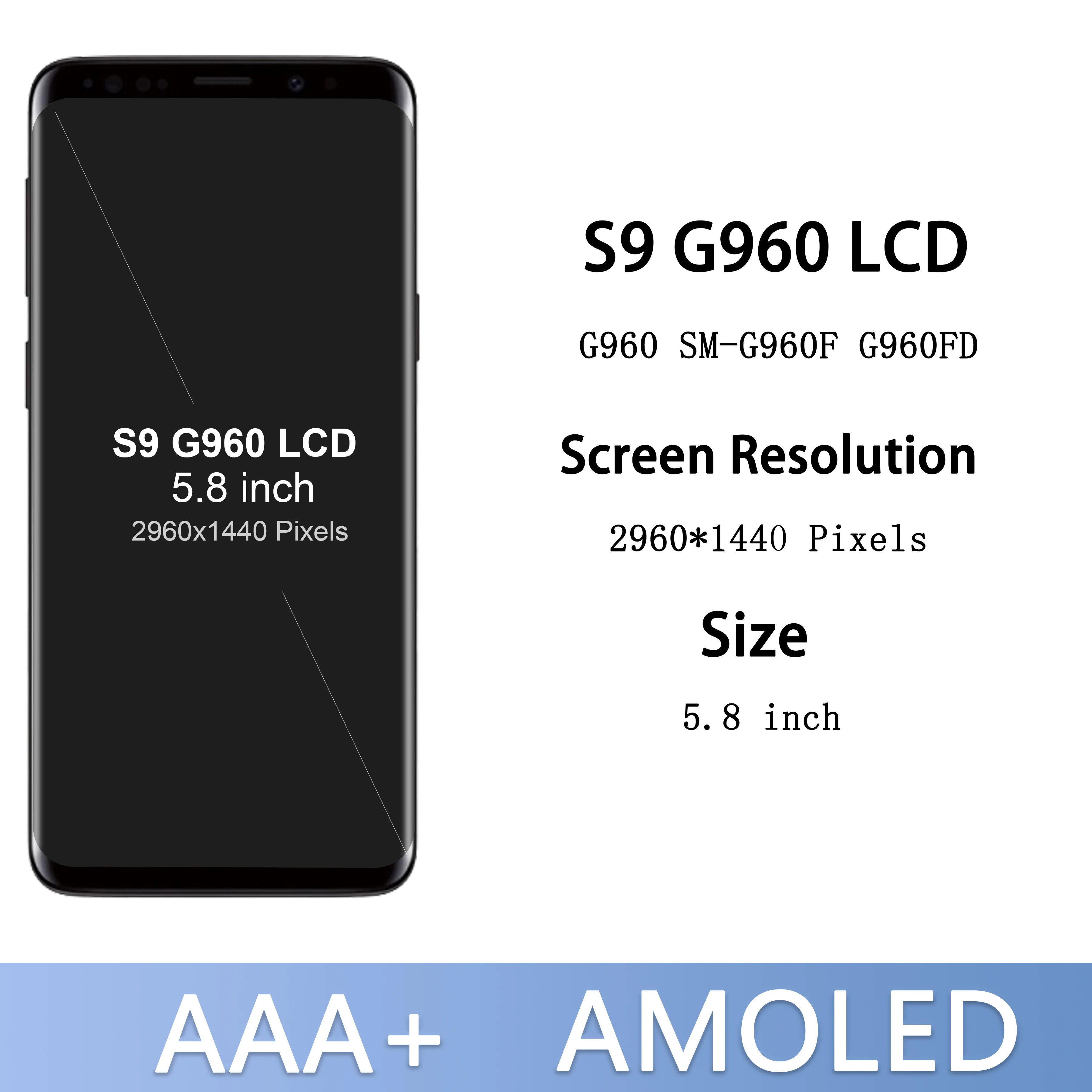 Imagem -02 - Tela Lcd Super Amoled para Samsung Galaxy s9 G960 Montagem Digitador Tela Sensível ao Toque com Moldura 100 Trabalho s9 G960f G960fd