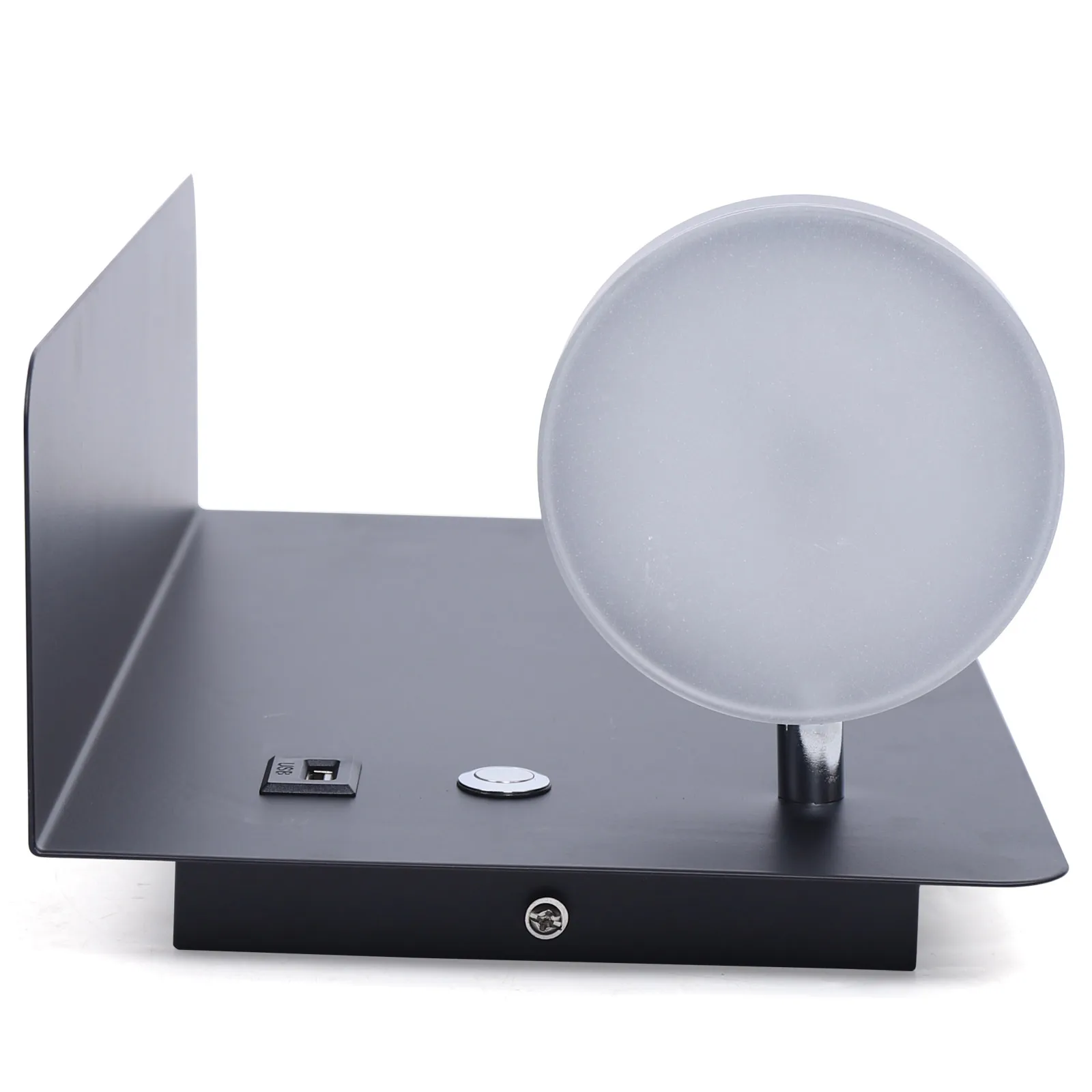 Rotatable LED Wall Lamp USB Jack Wall Light with Three Adjustable Colors for Living Room Bedroom Office