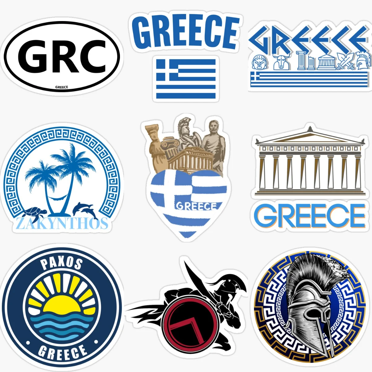 

GR Greece Flag Map Parthenon Spartan Creative PVC Car Stickers for Car Motorcycle Helmet Window Wall Decoration Accessories
