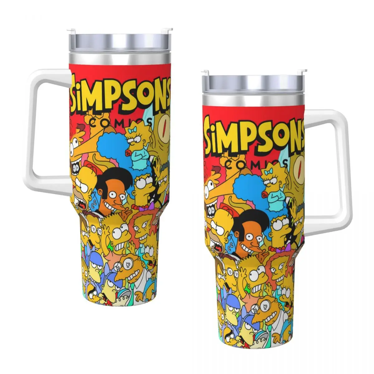 Stainless Steel Tumbler The Simpsons Comics Coffee Mug Insulated Cold and Hot Mugs Cup Beach Custom DIY Water Bottle