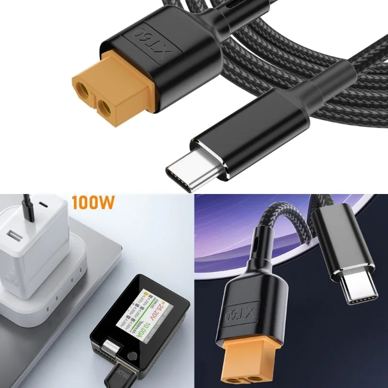 Type C to XT60 Charging Adapter Cable USB C XT60 Female Connector 50cm/100cm