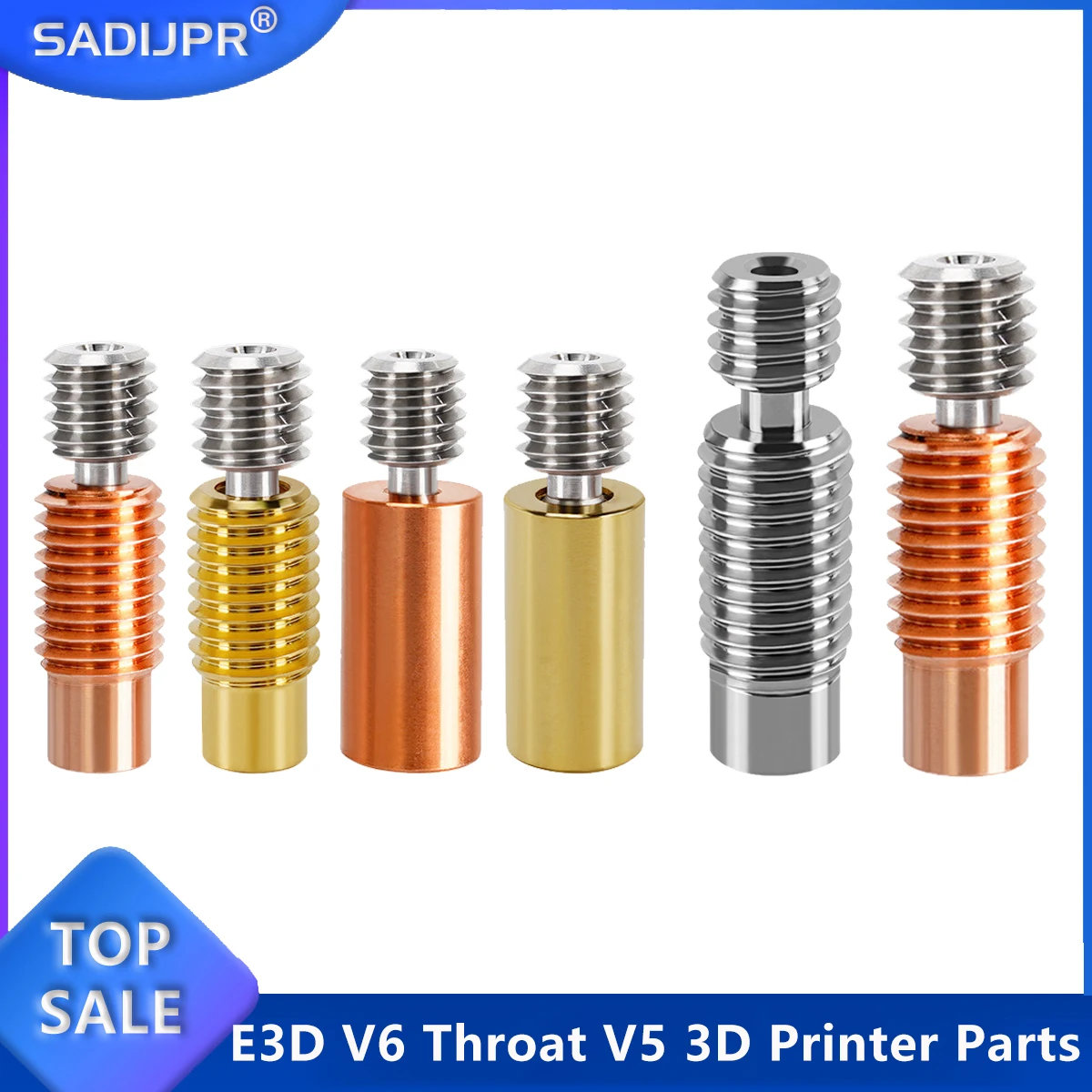 

Детали для 3D-принтера E3D V6 Throat V5, детали CR10 Bi-metal Heatbreak MK8 с медным покрытием, для газовых машин Ender 3 S1/Pro CR10S CR6 SE