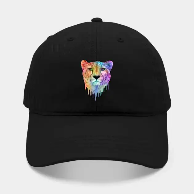 Rainbow Drip Cheetah Print Hat For Unisex Adult Outdoor Casual Sun Baseball Caps New Fashion Hat