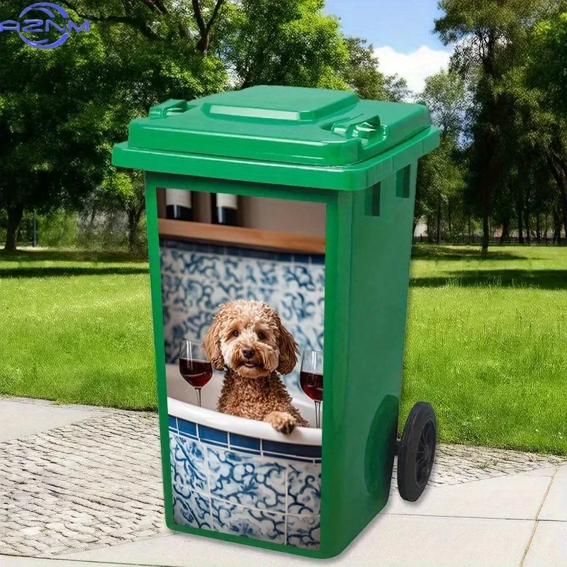 Home Waste Bin Decorative Decal 2D Print Sticker for Trash Can DIY Makeover
