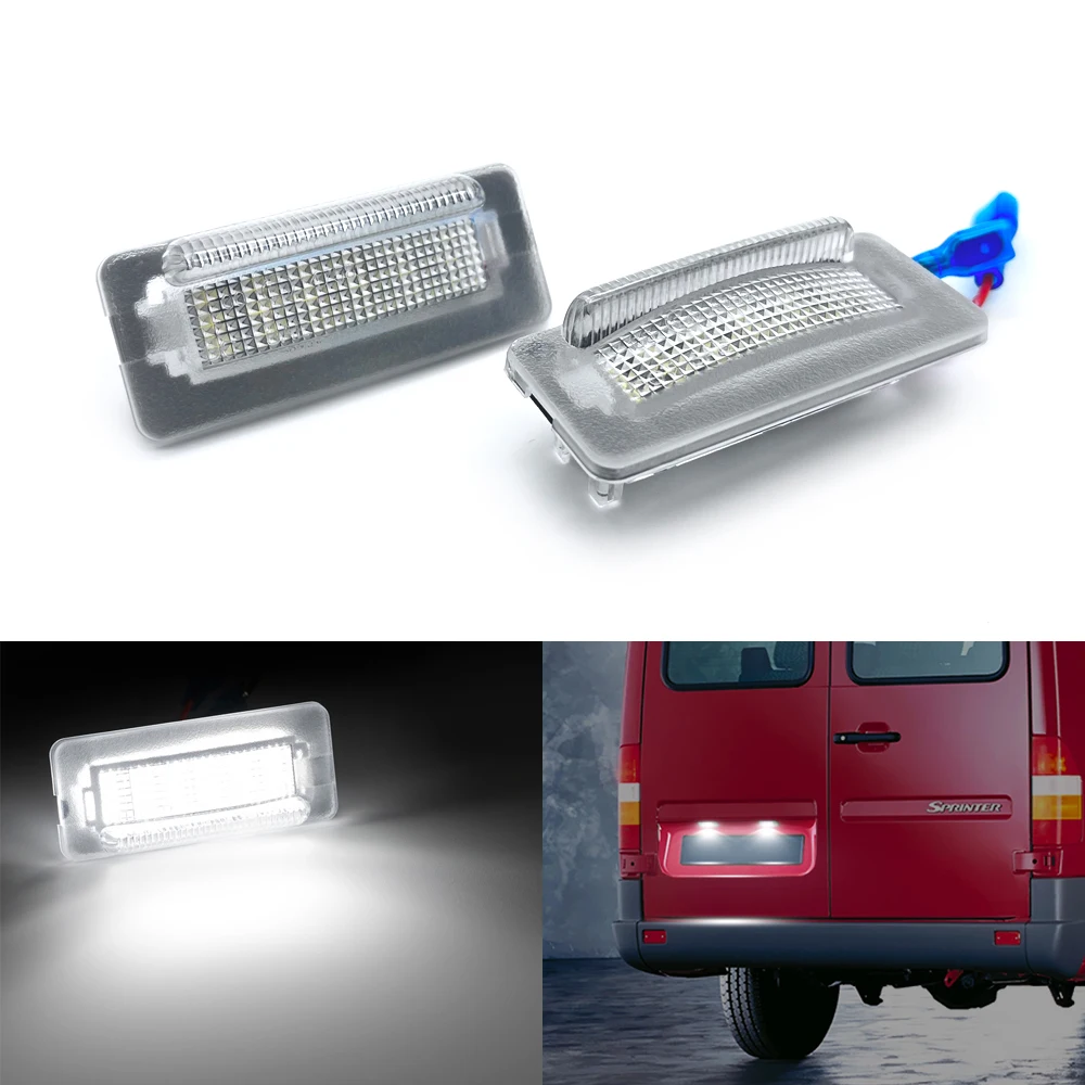 2PCS white LED License Plate Number Lamp Signal Lights For Benz Sprinter For Dodge Sprinter For VW LT 28-46