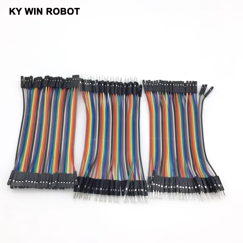 

Dupont Line 120pcs 10cm Male to Male + Female to Male and Female to Female Jumper Wire Dupont Cable for arduino DIY KIT