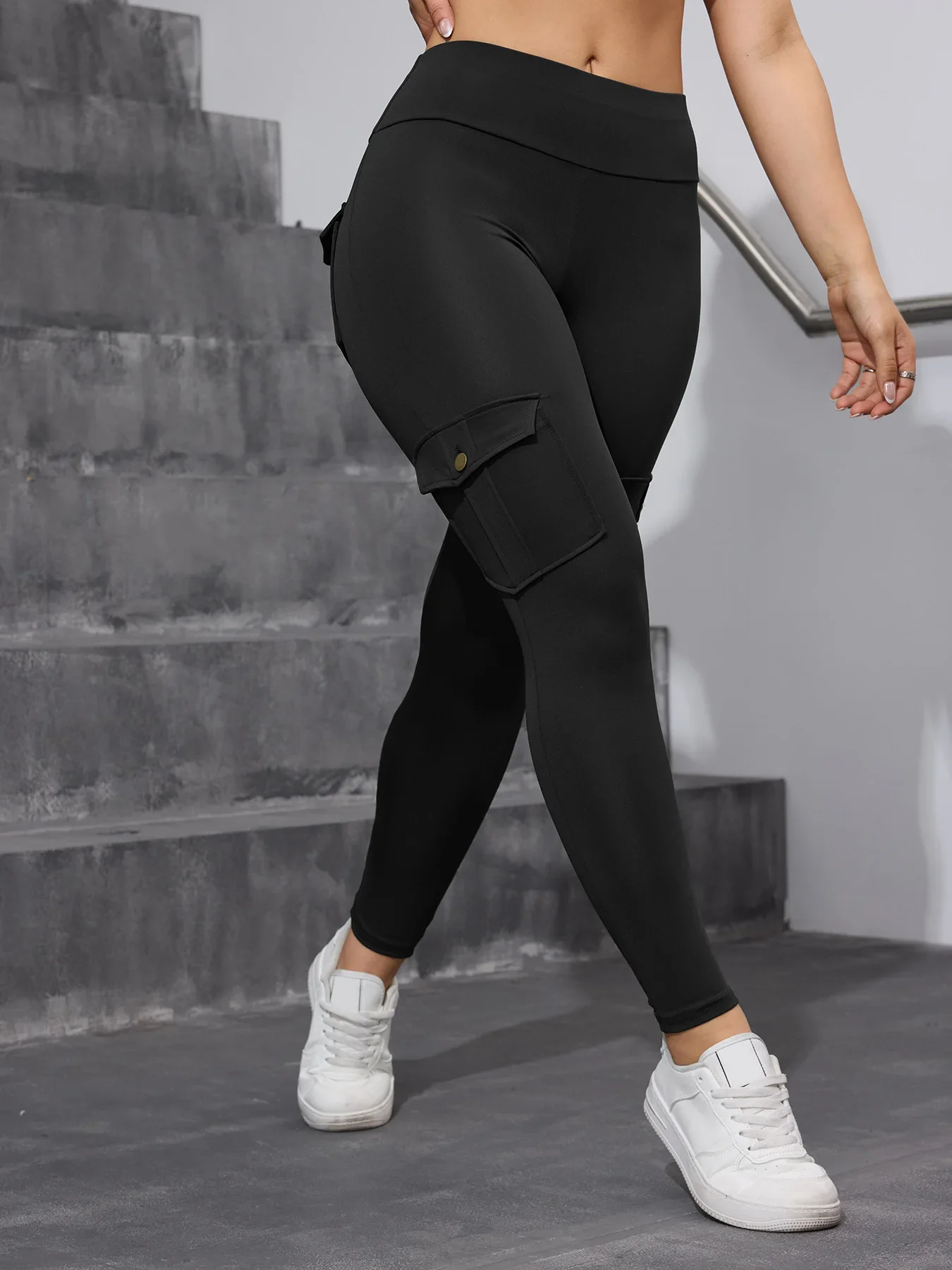 SVOKOR Diagonal Pocket Cargo Women Leggings High Waist Butt Lift Workout Tights Seamless Fitness Leggings Sportswear