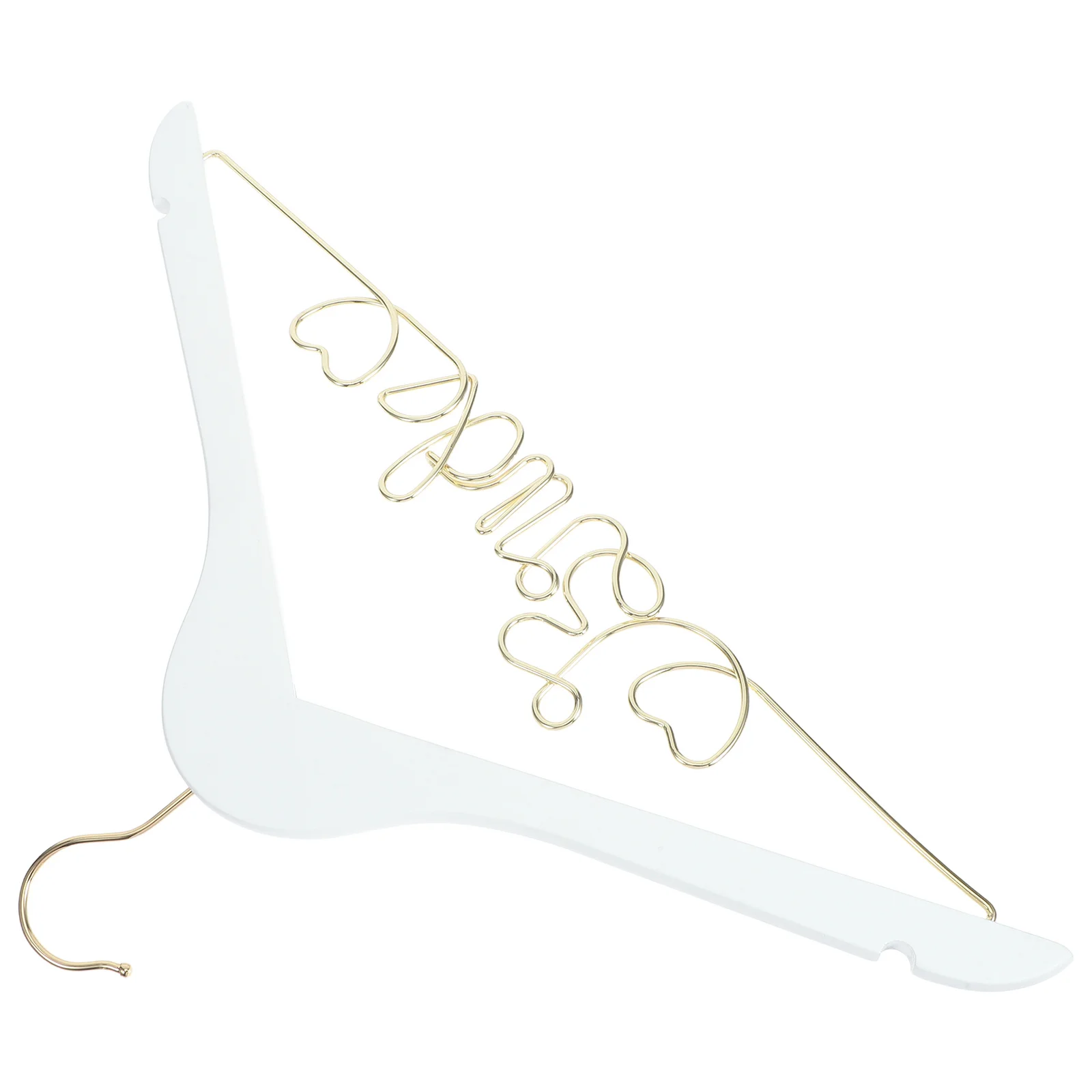 Colgador de alambre de madera para vestido de novia, diseño de Metal con forma de novia, borde antideslizante, colgador de madera pulida para almacenamiento de vestidos de día de boda