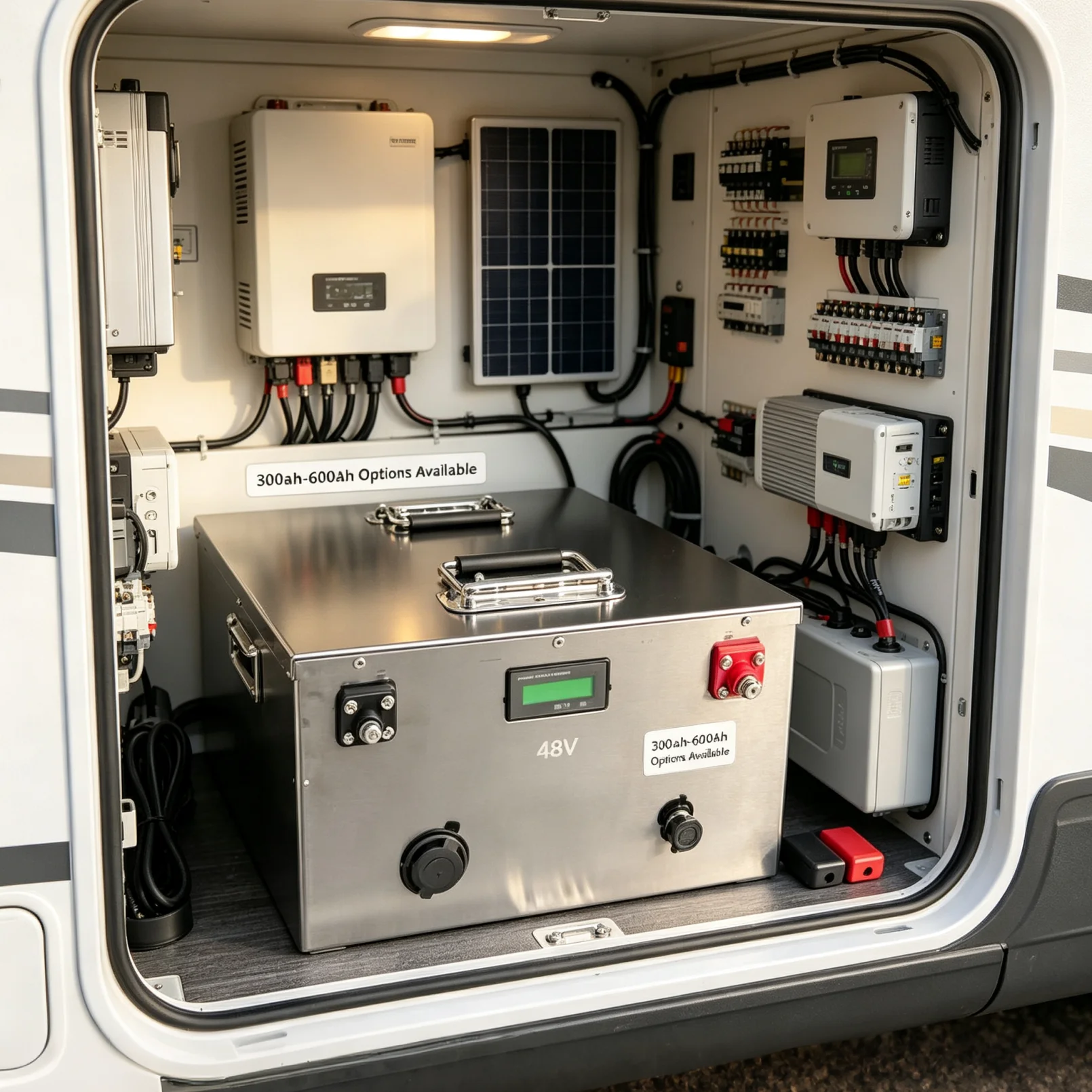 48V 300Ah‑600Ah LiFePO4 Battery Pack Grade‑A Cells Built‑in Smart BMS 6000 Deep Cycles For Solar Off‑Grid RV Camper Marine Boat
