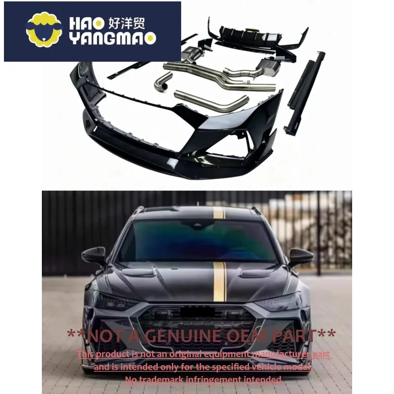 For Audi RS6 MSY Style Half Carbon Fiber Body Kit Front Rear Bumper Spoiler Hood High Quality Factory Direct