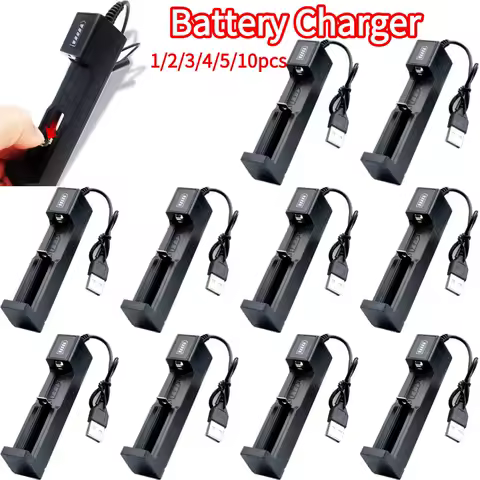 Battery Charger 1 Slot 18650 USB Universal Smart Quick Battery Lithium Battery Charger For 14500 16650 Single Slot Charging Box