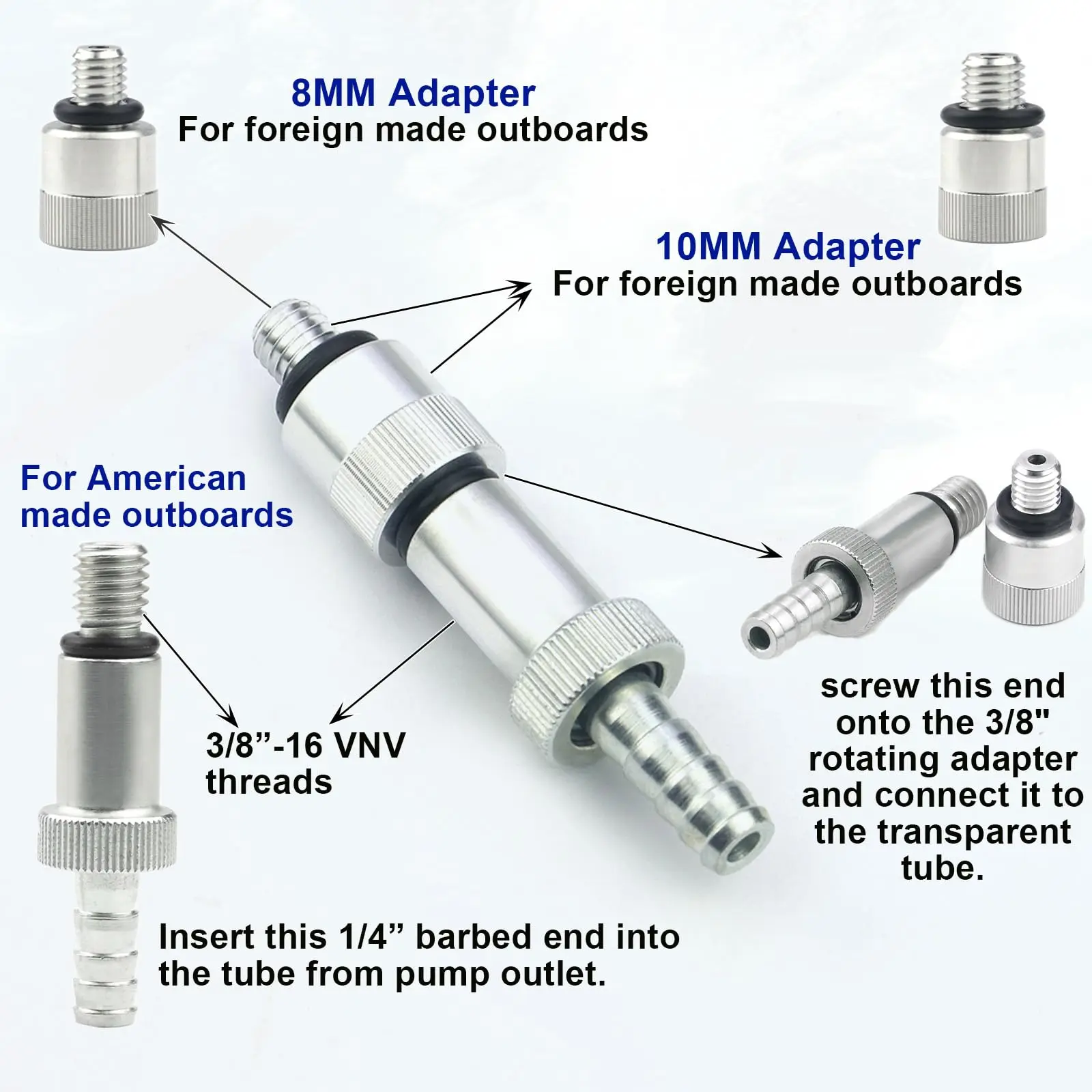 Bomba de aceite de engranaje de unidad inferior para botellas de cuarto estándar, incluye adaptadores giratorios de 3/8 pulgadas, 8mm y 10mm,