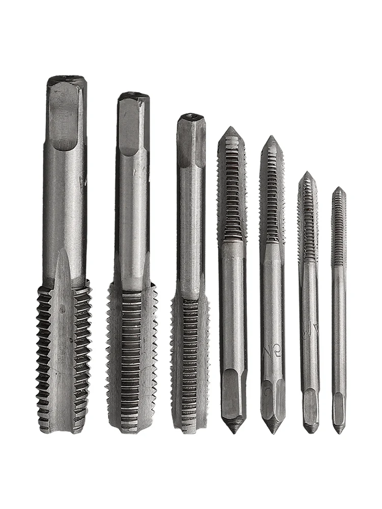7Pcs M3- High Speed Steel Metric Straight Fluted Screw Thread Tap Drill Bits Set  Practical Tool Parts