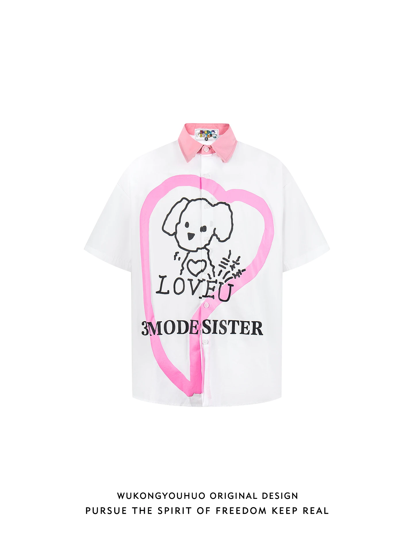 

Loose Fit ort Sve Cartoon Print irt ex Summer Casual Wear Couple's Faionable Contrast Color irt Youth Sle