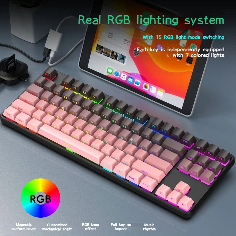 

Blackberry Hot-Swap Gaming Keyboard Controller Bluetooth/Wireless/Wired Rgb Backlit Red Axis Mechanical Keyboard For Mac/Win