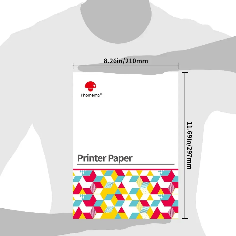 Phomemo Thermal Paper A4 Printer Paper Quick-Dry Paper Compatible with M08F M832 Portable Printer for Office,Business 100 Sheets