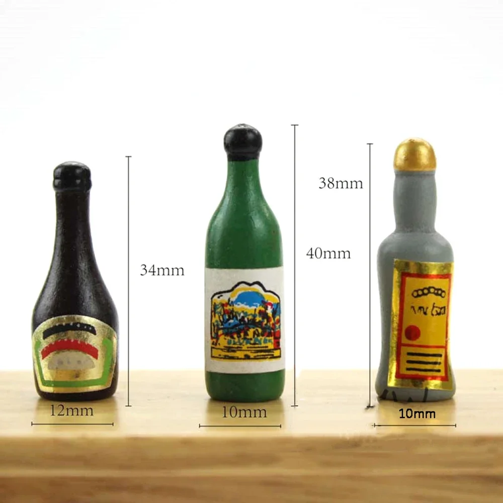 3Pcs 1/12 Dollhouse Miniature Accessories Mini Resin Seasoning Bottle Simulation Kitchen Sauce Model for Doll House Decoration