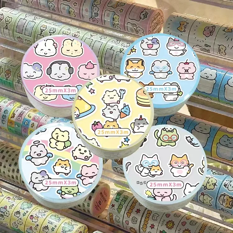 1Pcs Lovely Ins Cartoon Washi Tape Stationery Stickers Decoration Adhesive Masking Tape Korean School Supplies Diary Tape gift image 2