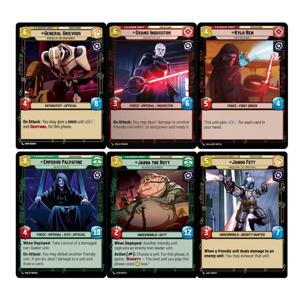 Custom Hot Decks Star Wars Unlimited Cards Twilight of The Republic Card Type : Leader Villainy Booster Game Collection Cards