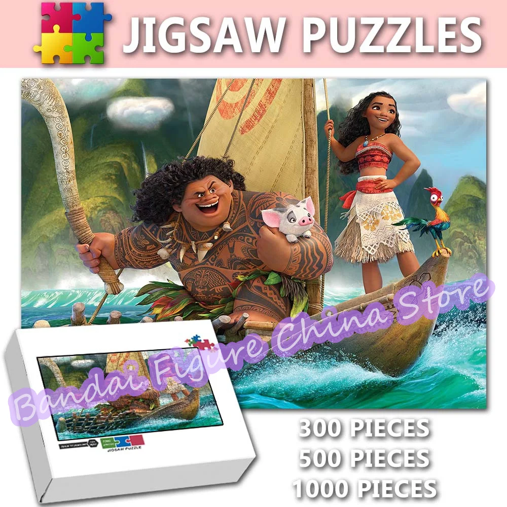 

Disney Cartoon Movies Moana Print Puzzle 300/500/1000 Pieces Ocean Adventure Jigsaw Puzzles Stress Relief Toys Christmas Gifts