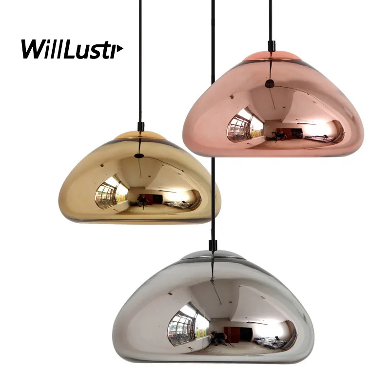 

Mouth Blown Glass Pendant Lamp Plated Rose Gold Silver Ceiling Chandelier Hotel Cafe Bar Counter Suspension Hanging Lighting