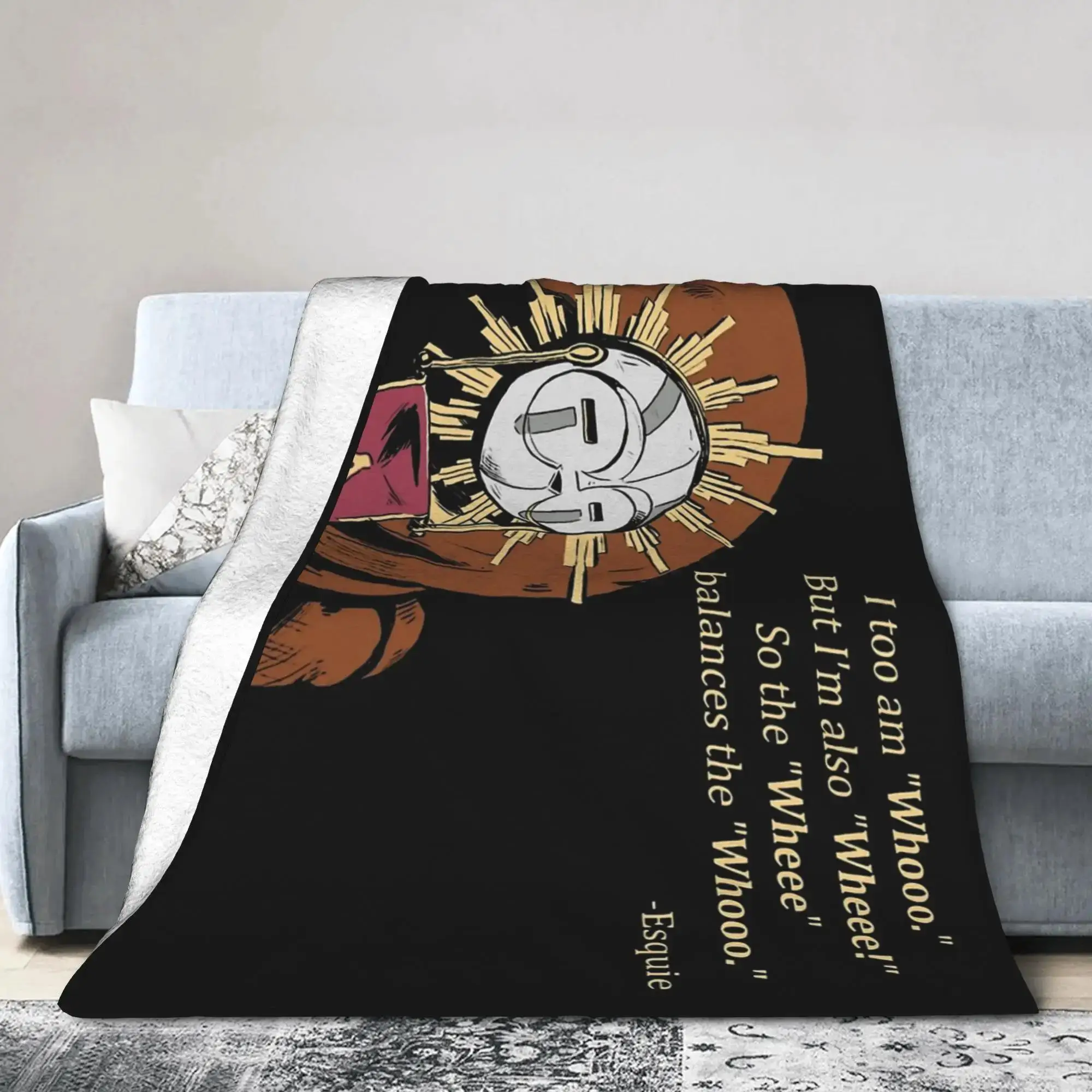 

Вязаное одеяло Clair Obscur Expedition Esquie с забавными цитатами, ультрамягкий фланелевый плед для кровати, дивана или путешествий