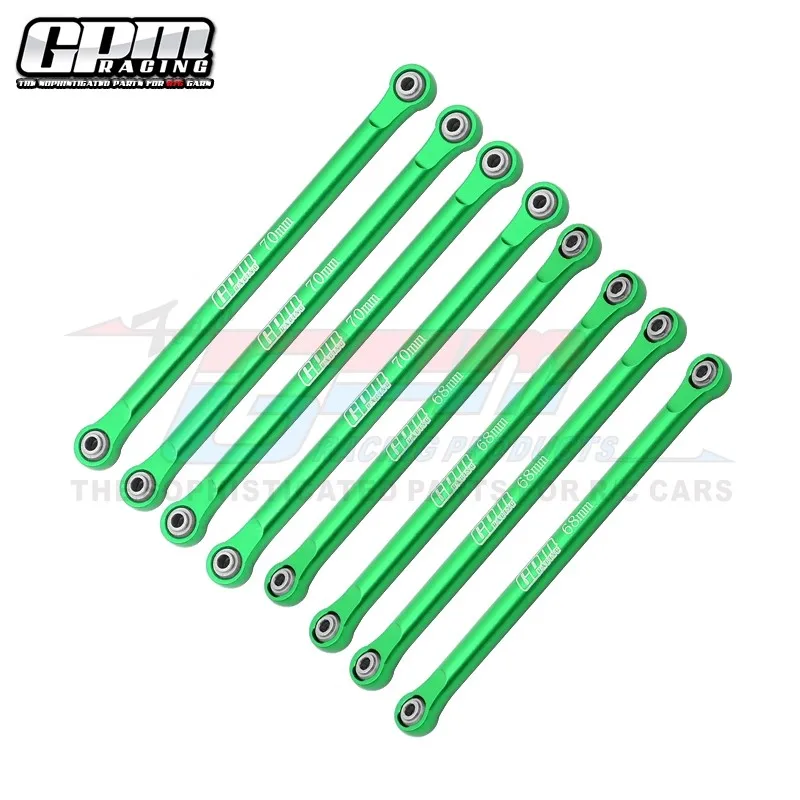 Juego de barra de enlace superior e inferior de aluminio GPM 7075 para LOSI 1/18 Mini LMT 4X4 Megalodon 2S LOS214044 + LOS214045 LMTM1449FR