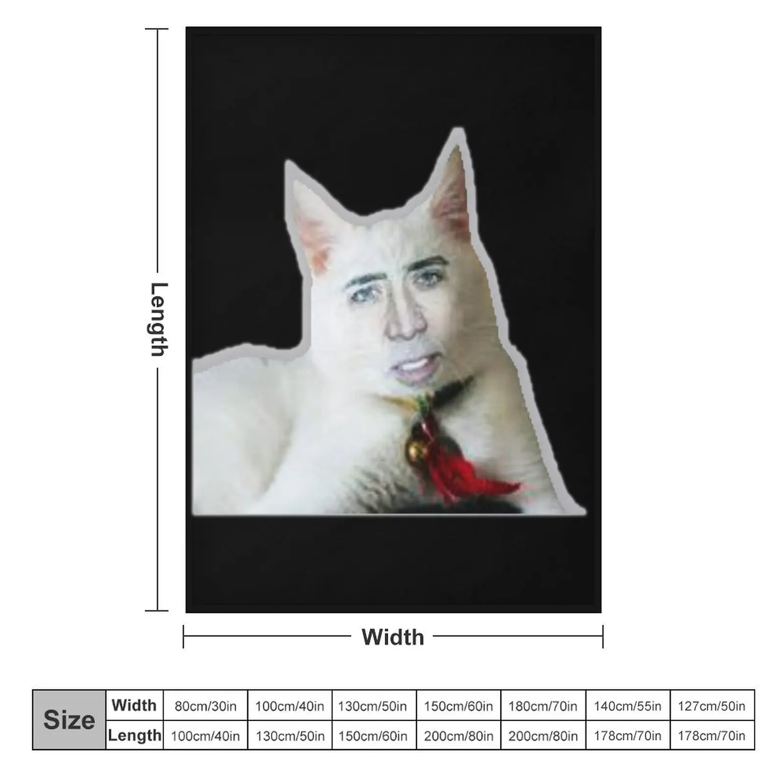 Nicolas Cage as Cat - Nicholas Cage - Nick Cage - Nic Throw Blanket Thins Baby cosplay anime Blankets