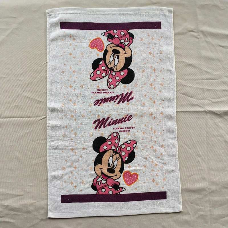 Disney Mickey Minnie Mouse Cotton Hand Towel Cute Cartoon Figures Face Pillow Milk Coffee Towels Kitchen Accessories Large Size