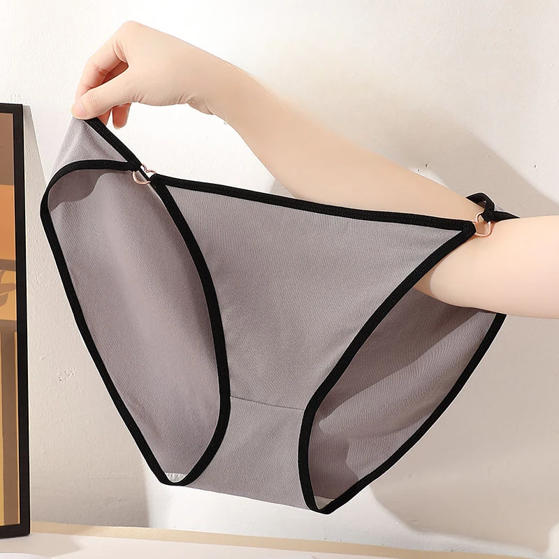 New High-elastic Large-size Underwear Female Pure Desire Sexy High-split Briefs Pure Cotton Crotch Mid-waist Comfortable Panties