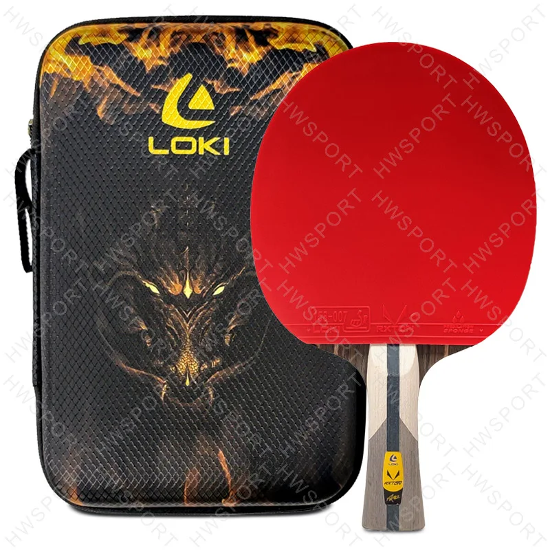 LOKI RXTON 7 Star Table Tennis Racket 5 Wood 2 Carbon Lightweight Ping Pong Racket Paddle Bat with RXTON 5 Sticky Rubber